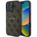 Husa de protectie pentru iPhone 16 Pro, maro, PU Leather 4G Colored Ring MagSafe, Guess