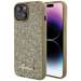 Husa de protectie pentru iPhone 15, auriu, Square Mirror Script Logo, Guess