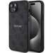 Husa de protectie pentru iPhone 15, negru, PU Leather 4G Colored Ring MagSafe, Guess