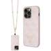 Husa de protectie pentru iPhone 15 Pro Max, roz, PU 4G Strass Triangle Metal Logo cu curea Crossbody, Guess
