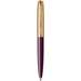Pix retractabil metalic, corp mov/auriu, varf 0,7mm, 51 Royal DeLuxe Plum GT Parker 2123518