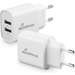 Incarcator retea, 2xUSB, 12W, alb, MediaRange