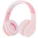 Casti pentru copii on-ear cu microfon, fara fir, P1 Pink, PowerLocus