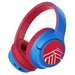 Casti pentru copii on-ear cu microfon, fara fir, Bobo Kids Blue/Red, PowerLocus