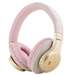 Casti on-ear cu microfon incorporat, fara fir, roz, PU Leather 4G Script Logo, Guess