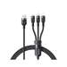 Cablu de date Lightning, MicroUSB si Type-C, 1,2m, 66W, negru, Grenade Series 3 in 1, Mcdodo