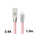 Cablu de date USB / microUSB, 1,5m, 2,4A, roz, Zn-Link Silver, Mcdodo