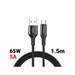 Cablu de date USB / USB-C, 1,5m, 5A, 65W, negru, Nest Series Full Compatible Black, Mcdodo