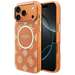 Husa de protectie pentru iPhone 17 Pro Max, orange, Peony Dot MagSafe, Guess