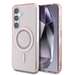 Husa de protectie pentru Samsung Galaxy S25, roz, Rhinestones Ring MagSafe, Guess