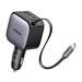 Incarcator auto, 60W, cablu retractabil USB-C, 1x USB-C, 1x USB-A, gri, Ugreen