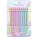 Creioane colorate, 10culori pastel/set, cutie metalica, Sparkle, Faber Castell-FC210910