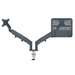 Suport monitor, 2 brate, cu fixare pe birou, suport pentru laptop inclus, gri, Ergo Leitz