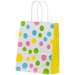 Punga cadou, dimensiuni 22x10x31cm, maner hartie rasucita, alb, confeti, Papiroti