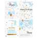 Set pungi cadou, dimensiuni 18x23x10 cm, 4buc/set, Happy Birthday, PART007