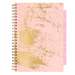 Caiet cu spira A4, 100file, matematica, 5 separatoare, Project Book marmorat, roz, Strigo Pads, PADS027