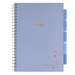 Caiet cu spira A4, 100file, matematica, 5 separatoare, Project Book marmorat, albastru, Strigo Pads, PADS028