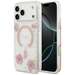 Husa de protectie pentru iPhone 18 Pro / 17 Pro, roz, Resin Flowers and Glitter MagSafe, Guess