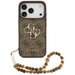 Husa de protectie pentru iPhone 18 Pro / 17 Pro, maro, Hardcase 4G Classic Logo with Strap, Guess