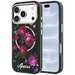 Husa de protectie pentru iPhone 18 Pro / 17 Pro, negru, Glitter Blossom Roses MagSafe, Guess