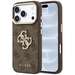 Husa de protectie pentru iPhone 18 Pro / 17 Pro, maro, Leather 4G Big Strass Logo, Guess