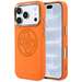 Husa de protectie pentru iPhone 18 Pro / 17 Pro, portocaliu, Leather Perforated 4G Logo MagSafe, Guess