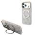 Husa de protectie pentru iPhone 18 Pro / 17 Pro, roz, Ring Stand 360 4G Leather Classic Logo MagSafe, Guess