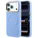 Husa de protectie pentru iPhone 18 Pro / 17 Pro, bleu, Saffiano Peony & Ring MagSafe, Guess